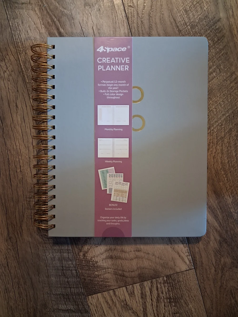 Gray Creative Planner with Rose Gold Coil